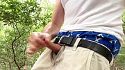 Horny on the hiking trail. I whip out my cock and pump out a load of cum