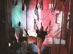 Fetish Girls Scene-1_busty Latina Brunette in Latex Fucks Her Tied-up Friend in a BDSM Cave