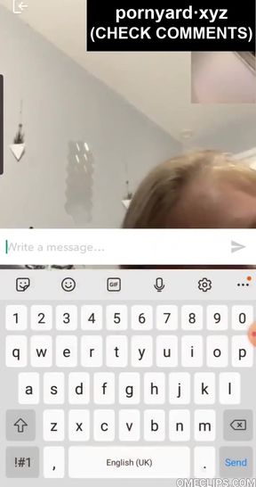 Slim blond teen webcam girl gives a reaction to her homemade video