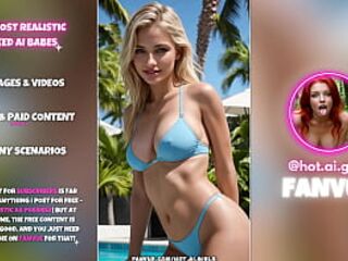 Sexy AI Golden-haired Women At Pool Party - 12 Hot Fotos