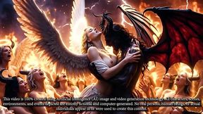 heaven and hell orgy - ai generated fantasy