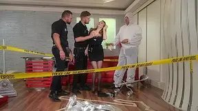 Slutty Policewoman Candy Alexa Lets 3 Colleagues Fill Her Holes at Crime Scene GP2074 - PornWorld