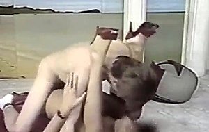 Floor sex with a vintage tranny