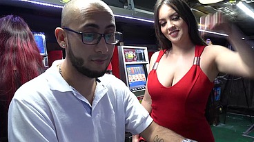 Kourtney Love changing the luck of an unfortunate man in the casino, his reward will be a lot of sex