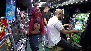 Kourtney Love changing the luck of an unfortunate man in the casino, his reward will be a lot of sex