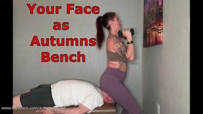Your Face as Autumn Bodell's Bench - Facesitting And Weight Lifting Femdom Orgasms
