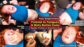 C4S #1 Clip! Reality Tickled till she speaks in tongues & Belly Button CUMS 6X - YaYa Gingersnatch SUFFERS for 30 min by 3 Ticklers & we find out that her belly button makes her cum. LIVE from our booth at Exxxotica NJ 720P