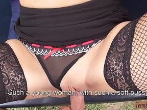 Blonde flight stewardess fucked in a car by stranger guy