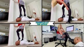 Trampled At The Office - Amazon Goddess Rapture Makes Her Creepy Co-Worker Take Her High Heel and Pantyhose Trampling - She Makes Him Worship The Heels That Crush Him - HD (MP4)