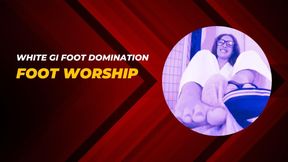 White gi foot domination and foot worship