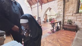 Taste of Curiosity The nun sucks off the priest's cock