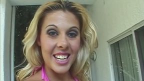 Horny blonde MILF gets a facial after hot IR fuck