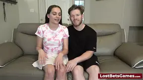 Two Sexy Babes Lose Strip Football Bet and Suck His Cock