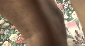 Gorgeous small titted ebony babe gets fucked in her pussy and butt hole