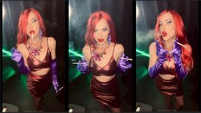 Jassica Rabbit smokes 2 Eve 120 at once