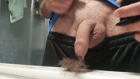 Big Flaccid Dick Is Filmed up Close While His Ball Hairs Are Shaved