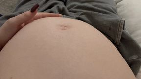 Constant pregnant belly movements