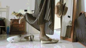 He seems to like my new slippers too! AVI