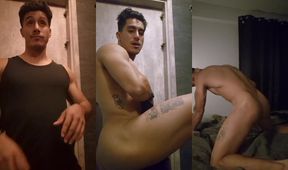Bath time solo session hard Latino fitness coach gushes