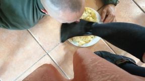 Grandma's feet tease before Asian anal domination