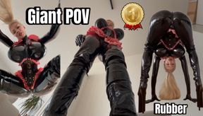 GIANT RUBBER Dom Facesitting & licking & spitting play POV - Slavena