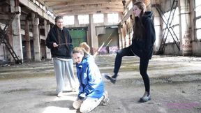 SARAH and VICTORIA - A regular pet walk! (HD)