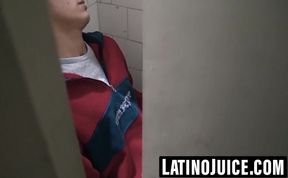 Straight Latino sucks then takes dick in bathroom