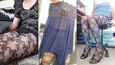 Mobile Video of Dani_Leg in Sexy Black Pattered Pantyhose
