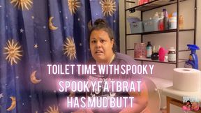 spookyfatbrat Has Mud Butt! Toilet Time with spooky