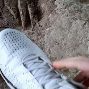 Hot teen feet walk without socks in summer