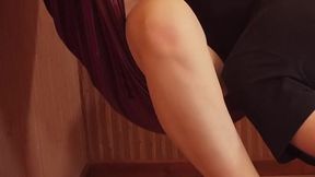 Luxury girl dominates male slave with deep pussy licking