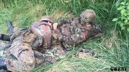 German Military Men Go Wild Outdoors