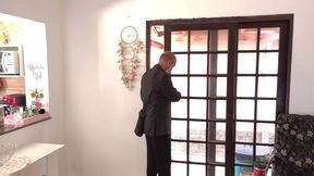 hot wife does a striptease for her husband and asks him to get her pregnant.