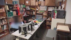 Redhead teen 18+ suspected and fucked by a security guy