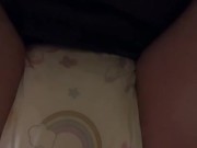 Quietly wetting my diaper while my roommates are just outside