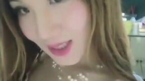 Charming Asian Ladyboy is a sweet cocksucker & also safe sex