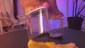 Crushing Power: High Heels vs Helpless Banana