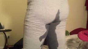 Drenching My Grey Leggings
