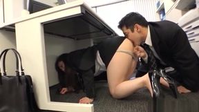 Hot Japanese AV model is a hot office lady getting banged