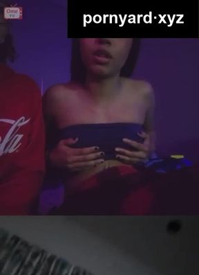 Curvy blonde teen gets caught on homemade webcam with her boyfriend in a studio