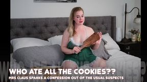 Who ate all the Cookies? Mrs Claus Spanks a Confession out of the usual suspects- HD 1080p MOV Female-male Spanking