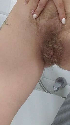 Pee in the Bathroom and Tits Teasing