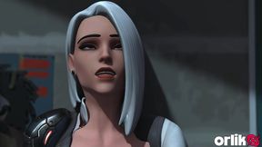 ashe & d.va overwatch - deepthroat assist, wild double penetration & anal fuck with big dick 3d animation