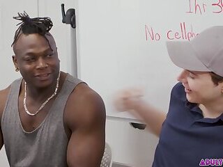 DETENTION SUCKS! Bored students Harrison Feels and Yuna Yule jerk off together!