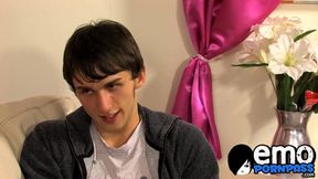 Emo twink Colby London fucking hard after big cock blowjob