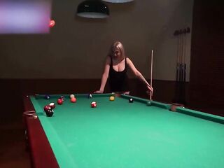 A mother I'd like to fuck with Fake Large Melons Invited Me to Anal Sex on a Pool Table