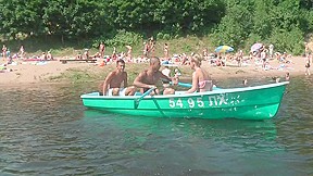 Girl double penetrated while boat trip