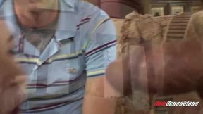 Blonde Sarah Vandella grabs black member while hubby watches