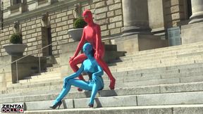 Zentai Models in the City