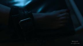 Bound orgasm - Dyanna - Marcus - On the bed at night - Hitachi - Bondage